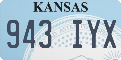 KS license plate 943IYX