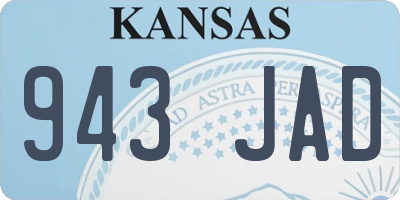 KS license plate 943JAD