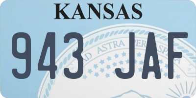 KS license plate 943JAF