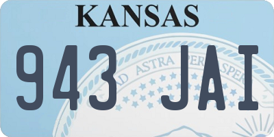 KS license plate 943JAI