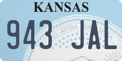 KS license plate 943JAL