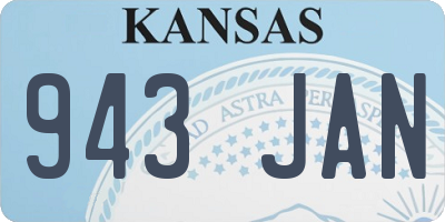 KS license plate 943JAN