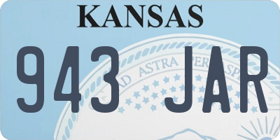 KS license plate 943JAR