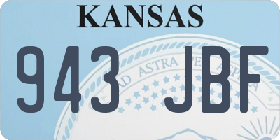 KS license plate 943JBF
