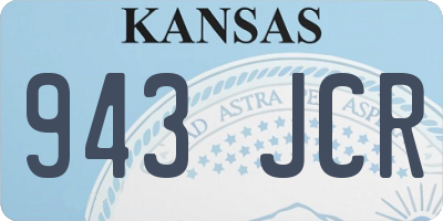 KS license plate 943JCR
