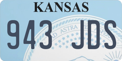 KS license plate 943JDS