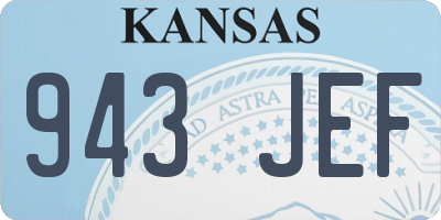 KS license plate 943JEF