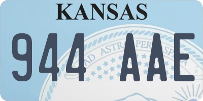 KS license plate 944AAE