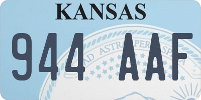 KS license plate 944AAF