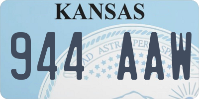 KS license plate 944AAW