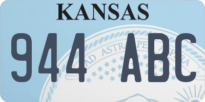 KS license plate 944ABC