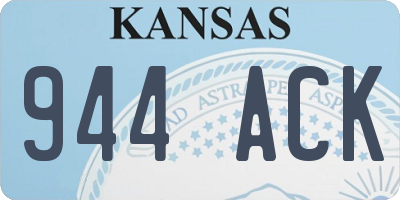 KS license plate 944ACK
