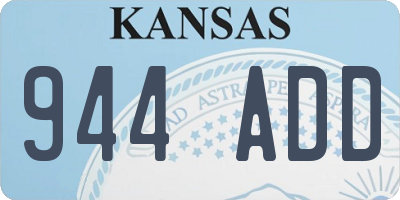 KS license plate 944ADD