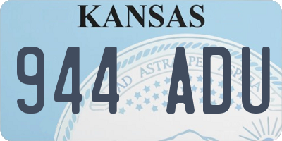 KS license plate 944ADU