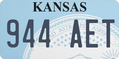 KS license plate 944AET