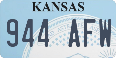 KS license plate 944AFW