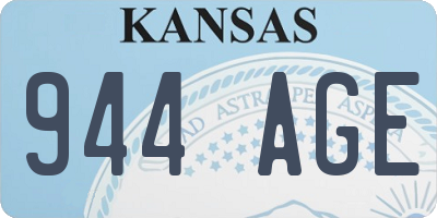 KS license plate 944AGE