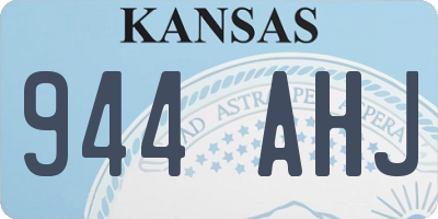 KS license plate 944AHJ