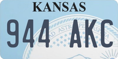 KS license plate 944AKC