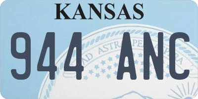 KS license plate 944ANC