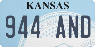 KS license plate 944AND