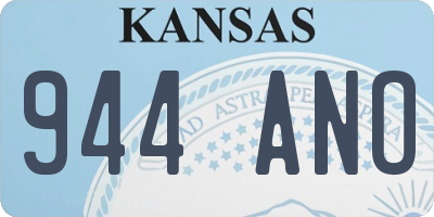 KS license plate 944ANO