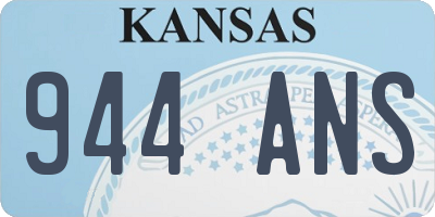 KS license plate 944ANS