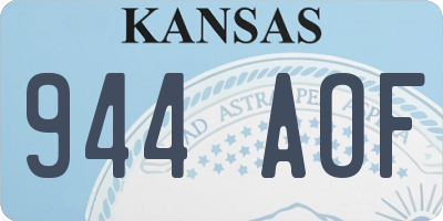 KS license plate 944AOF