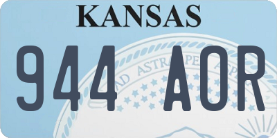 KS license plate 944AOR