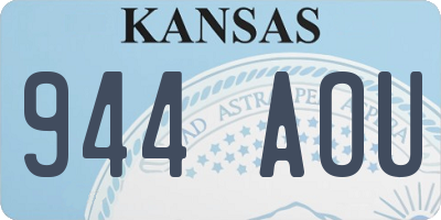 KS license plate 944AOU
