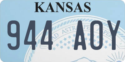 KS license plate 944AOY