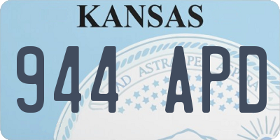 KS license plate 944APD