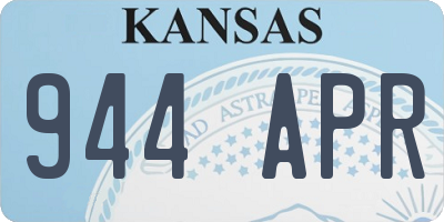 KS license plate 944APR