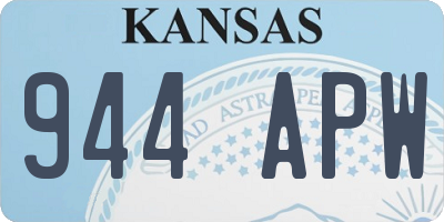 KS license plate 944APW