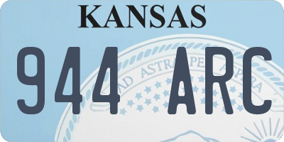 KS license plate 944ARC