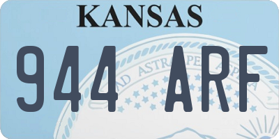 KS license plate 944ARF
