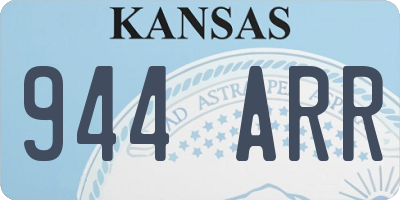 KS license plate 944ARR