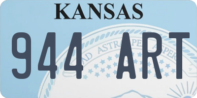 KS license plate 944ART