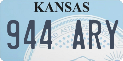 KS license plate 944ARY