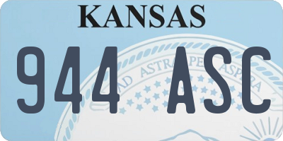 KS license plate 944ASC