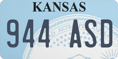 KS license plate 944ASD