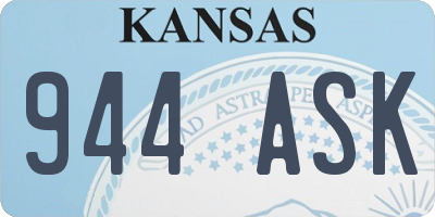 KS license plate 944ASK