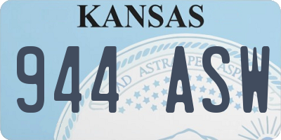 KS license plate 944ASW