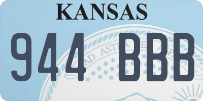 KS license plate 944BBB