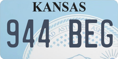 KS license plate 944BEG