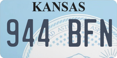 KS license plate 944BFN