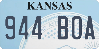 KS license plate 944BOA