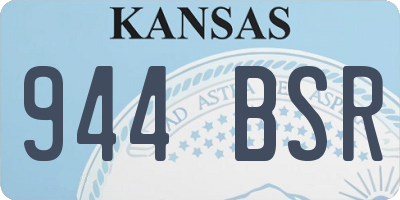KS license plate 944BSR