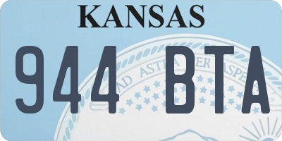 KS license plate 944BTA