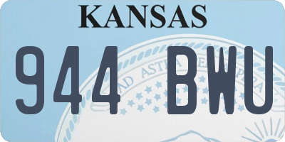 KS license plate 944BWU